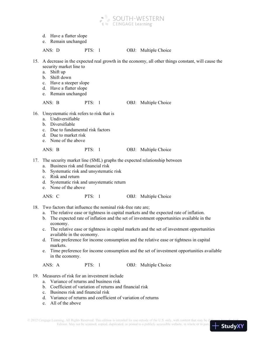 Test Bank For Investment Analysis And Portfolio Management, 10th Edition, page 6