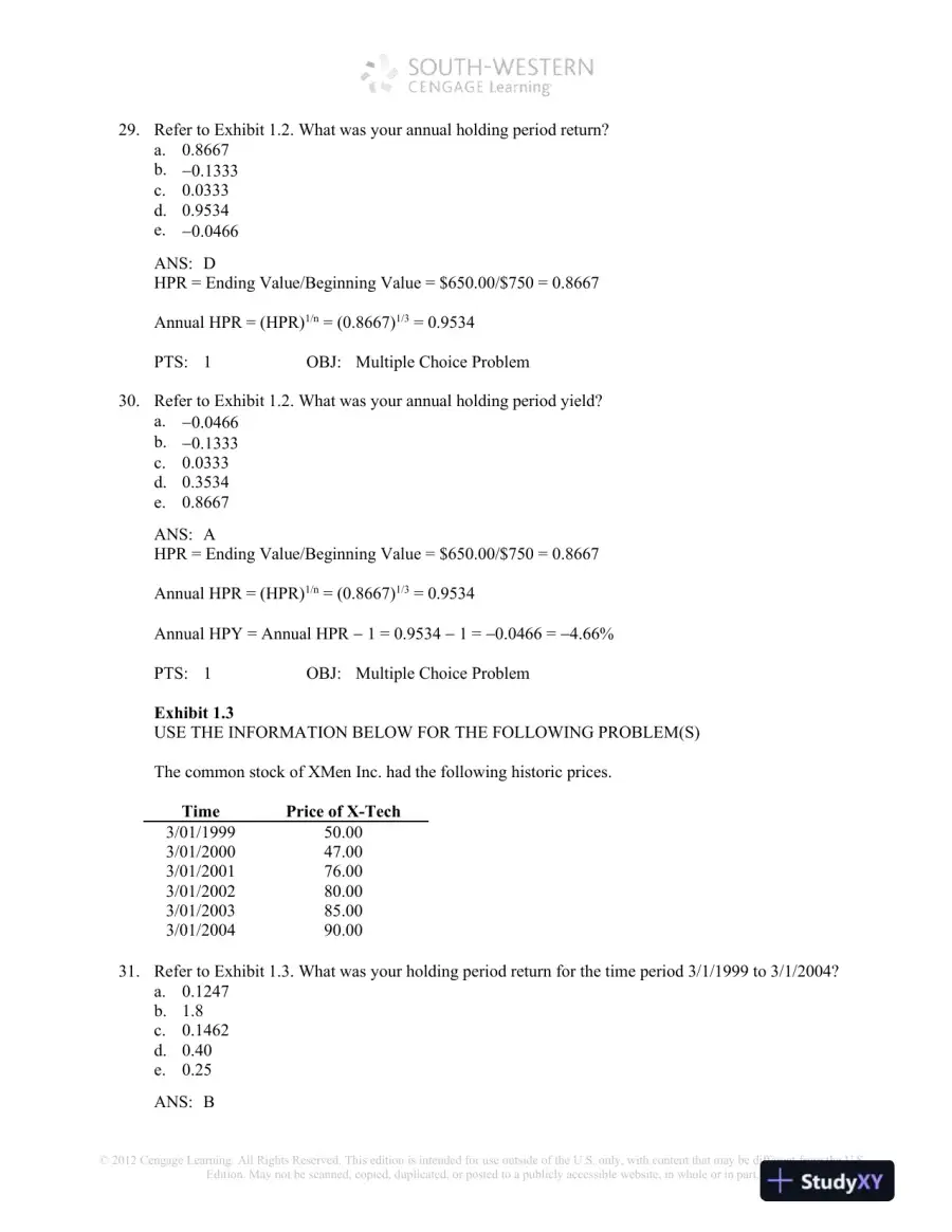 Test Bank For Investment Analysis And Portfolio Management, 10th Edition, page 9