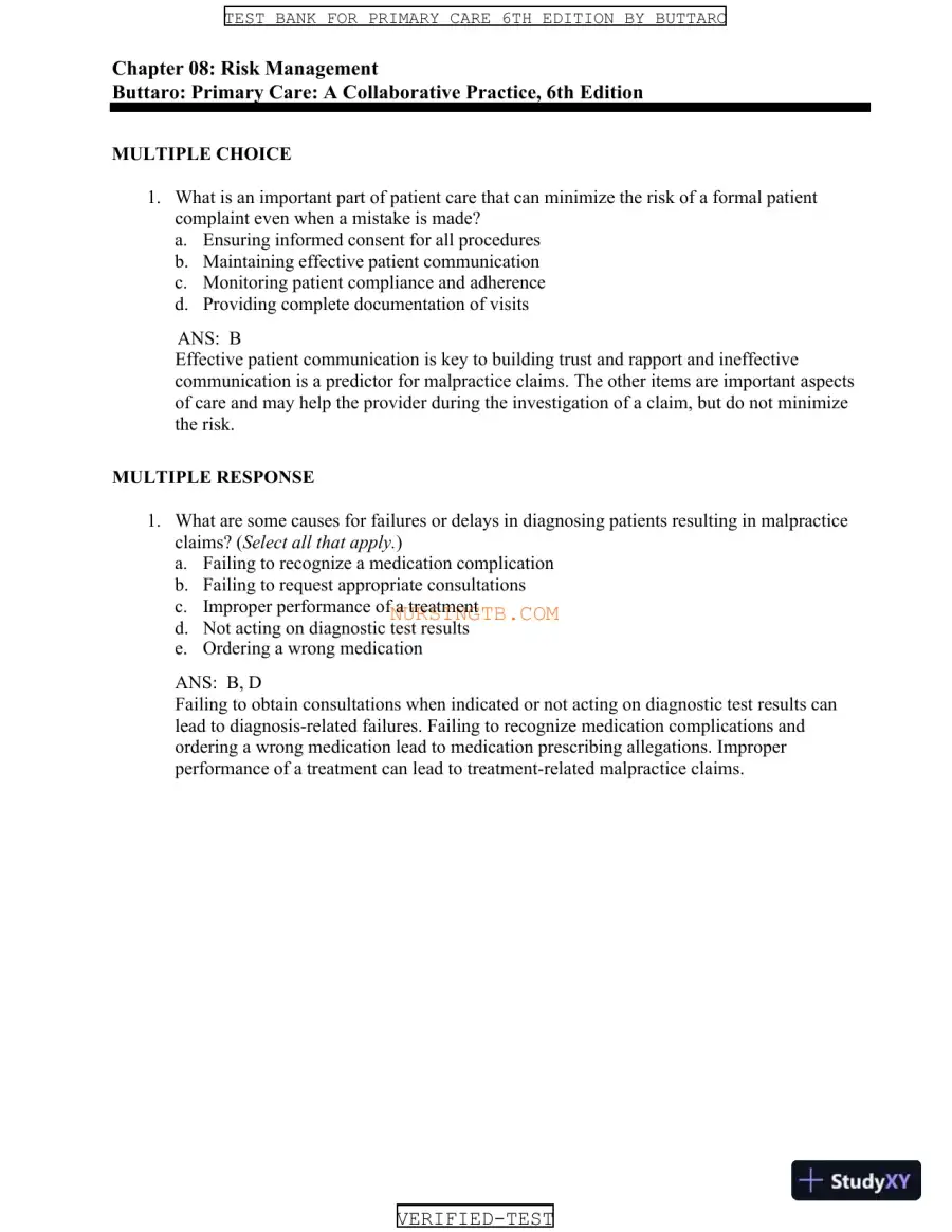 Test Bank for Primary Care: A Collaborative Practice, 6th Edition (Chapters 1-228), page 11