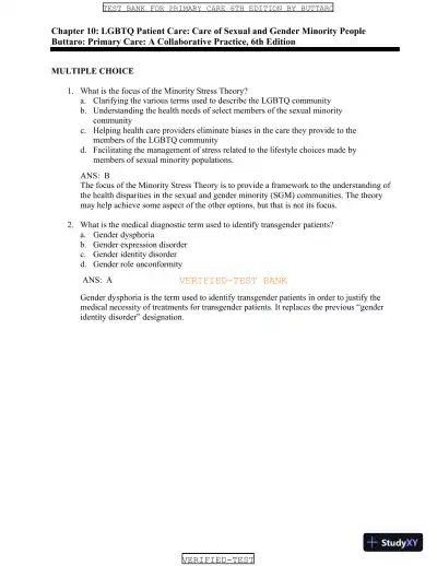 Test Bank for Primary Care: A Collaborative Practice, 6th Edition (Chapters 1-228) - Page 13 preview image