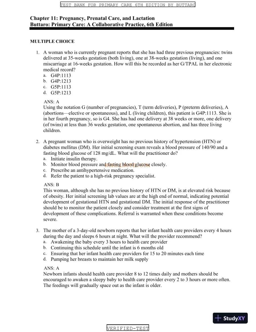 Test Bank for Primary Care: A Collaborative Practice, 6th Edition (Chapters 1-228), page 14