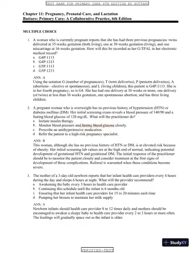 Test Bank for Primary Care: A Collaborative Practice, 6th Edition (Chapters 1-228) - Page 14 preview image