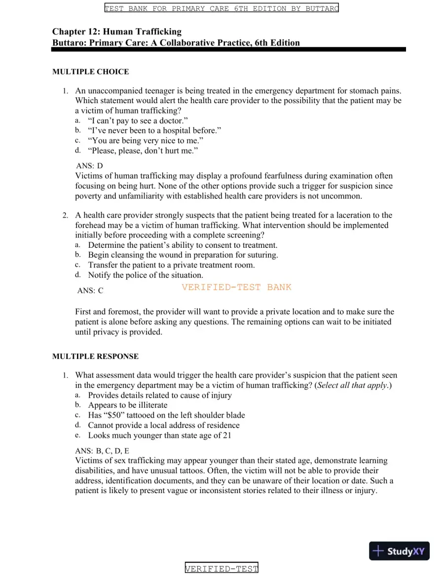 Test Bank for Primary Care: A Collaborative Practice, 6th Edition (Chapters 1-228), page 16