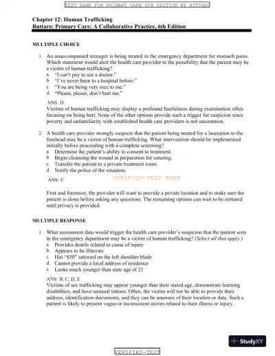 Test Bank for Primary Care: A Collaborative Practice, 6th Edition (Chapters 1-228) - Page 16 preview image