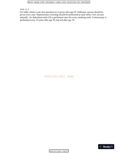 Test Bank for Primary Care: A Collaborative Practice, 6th Edition (Chapters 1-228) - Page 18 preview image