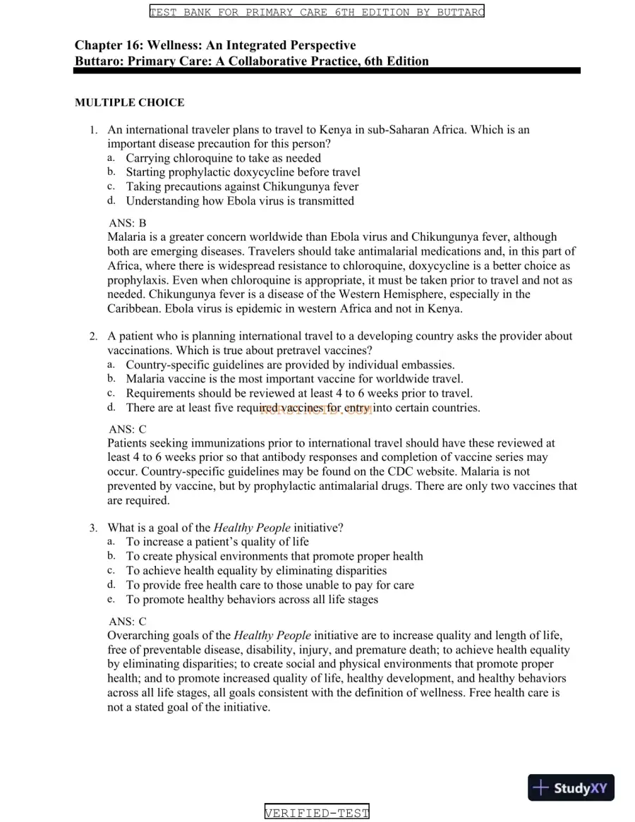 Test Bank for Primary Care: A Collaborative Practice, 6th Edition (Chapters 1-228), page 22