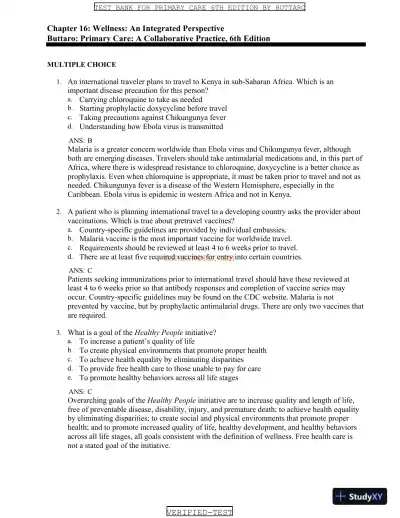 Test Bank for Primary Care: A Collaborative Practice, 6th Edition (Chapters 1-228) - Page 22 preview image