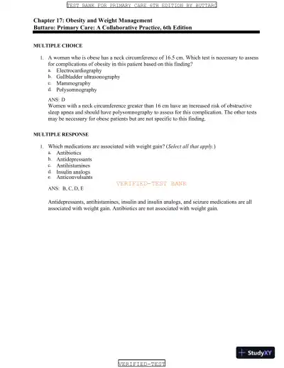 Test Bank for Primary Care: A Collaborative Practice, 6th Edition (Chapters 1-228) - Page 23 preview image