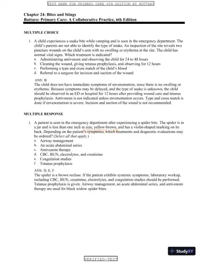 Test Bank for Primary Care: A Collaborative Practice, 6th Edition (Chapters 1-228) - Page 30 preview image