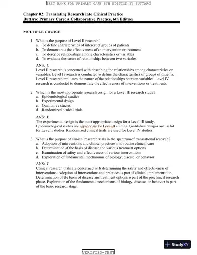 Test Bank for Primary Care: A Collaborative Practice, 6th Edition (Chapters 1-228) - Page 4 preview image