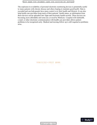 Test Bank for Primary Care: A Collaborative Practice, 6th Edition (Chapters 1-228) - Page 7 preview image