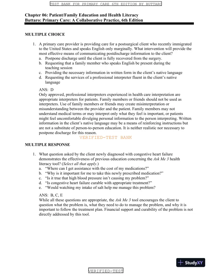 Test Bank for Primary Care: A Collaborative Practice, 6th Edition (Chapters 1-228), page 9