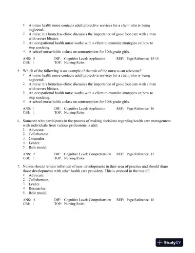 Community-Based Nursing: An Introduction, 3rd Edition Test Bank - Page 7 preview image
