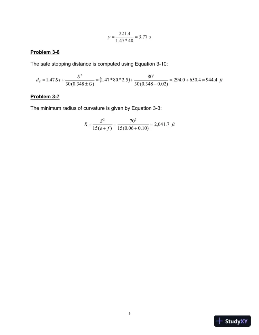 Solution Manual for Traffic Engineering, 5th Edition, page 12