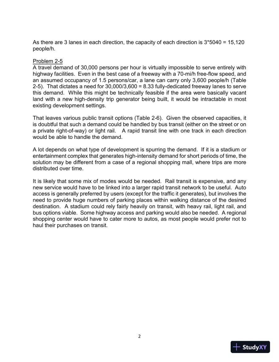 Solution Manual for Traffic Engineering, 5th Edition, page 6