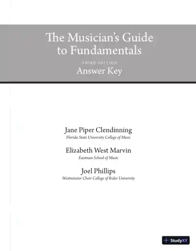 Solution Manual For The Musician's Guide to Fundamentals, 3rd Edition - Page 1 preview image