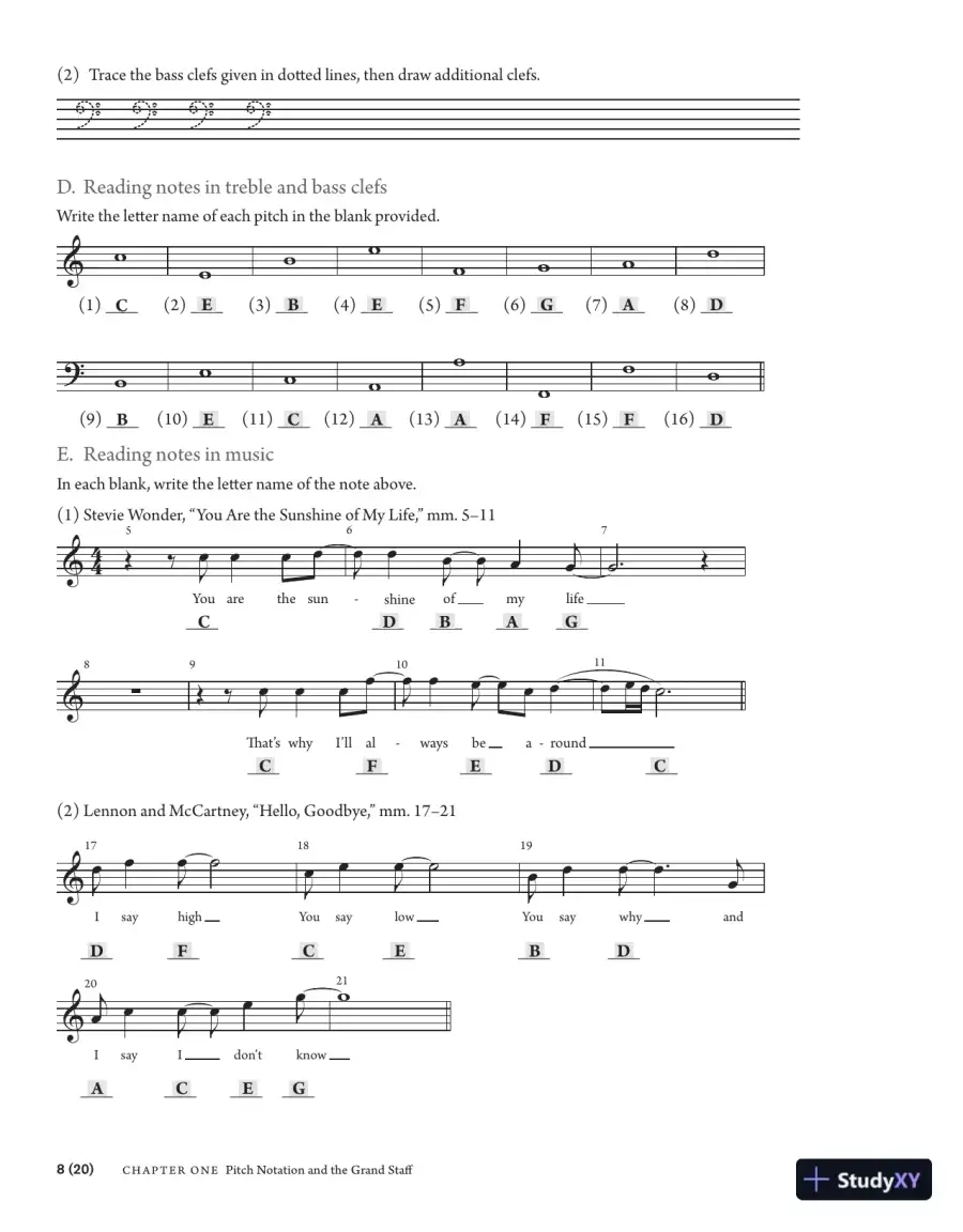 Solution Manual For The Musician's Guide to Fundamentals, 3rd Edition, page 11