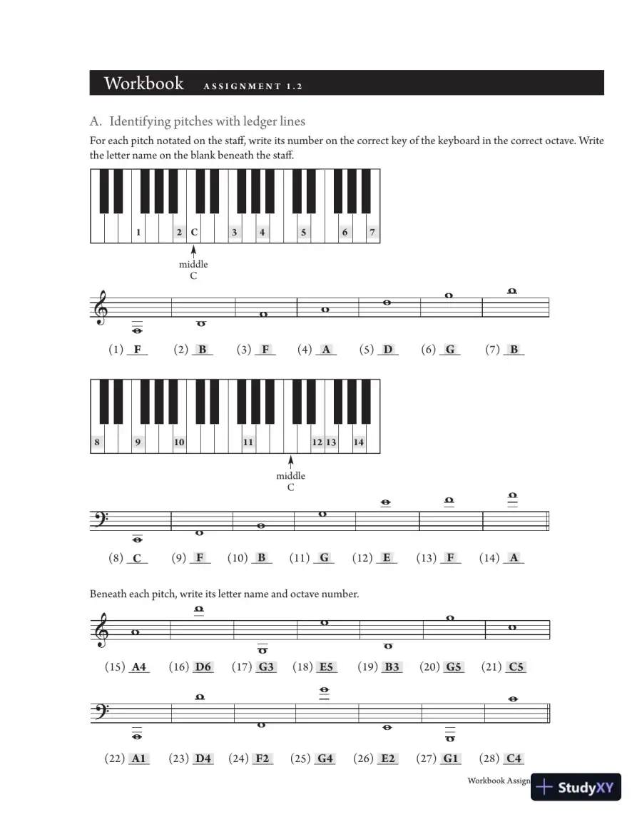 Solution Manual For The Musician's Guide to Fundamentals, 3rd Edition, page 12