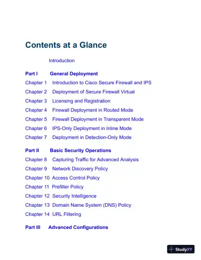 CCNP Security Cisco Secure Firewall and Intrusion Prevention System (2022) - Page 16 preview image