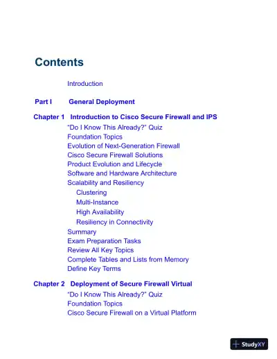 CCNP Security Cisco Secure Firewall and Intrusion Prevention System (2022) - Page 19 preview image
