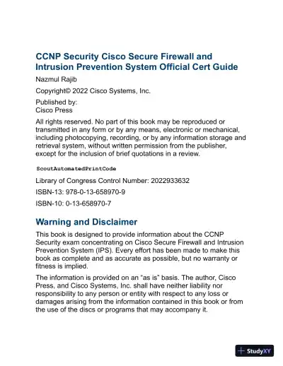 CCNP Security Cisco Secure Firewall and Intrusion Prevention System (2022) - Page 4 preview image