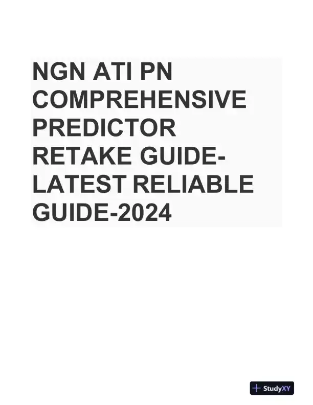 2024 ATI PN Nursing Diagnosis Comprehensive, Predictor Exam With Answers (150 Solved Questions) - Page 1 preview image