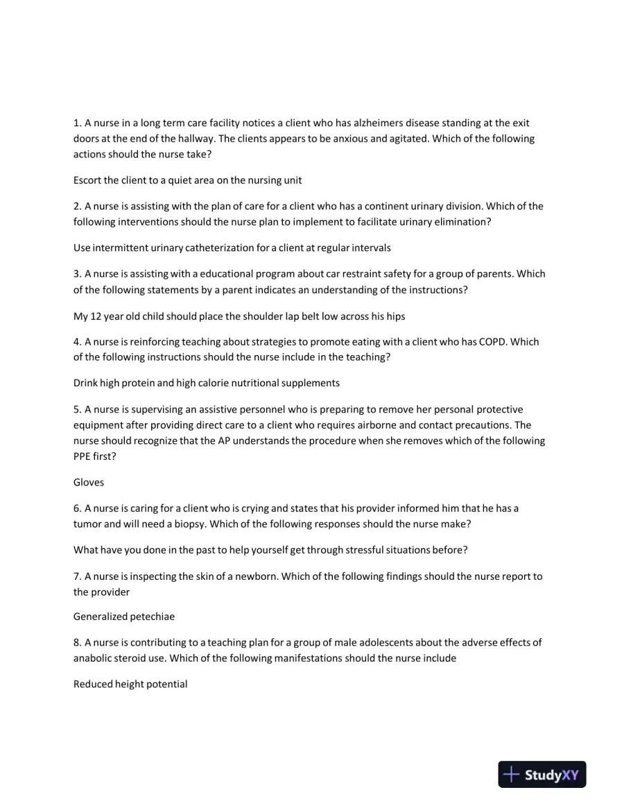 2024 ATI PN Nursing Diagnosis Comprehensive, Predictor Exam With Answers (150 Solved Questions), page 3