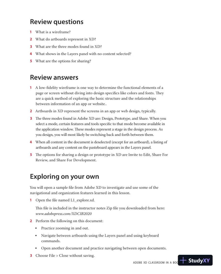Lecture Notes for Adobe XD Classroom in a Book (2020 release), page 12