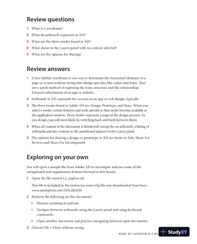 Lecture Notes for Adobe XD Classroom in a Book (2020 release) - Page 12 preview image