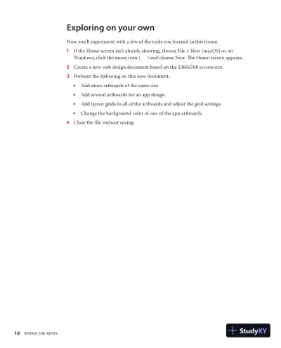 Lecture Notes for Adobe XD Classroom in a Book (2020 release) - Page 17 preview image