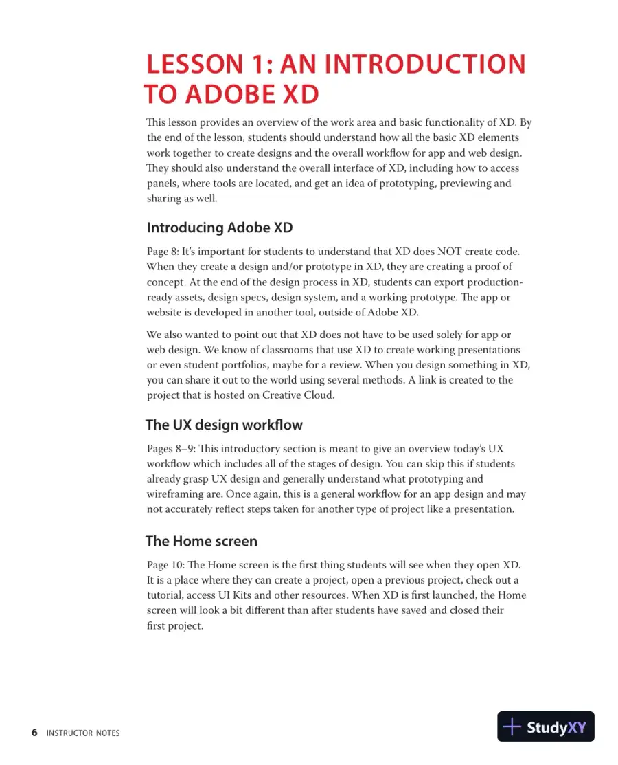 Lecture Notes for Adobe XD Classroom in a Book (2020 release), page 7