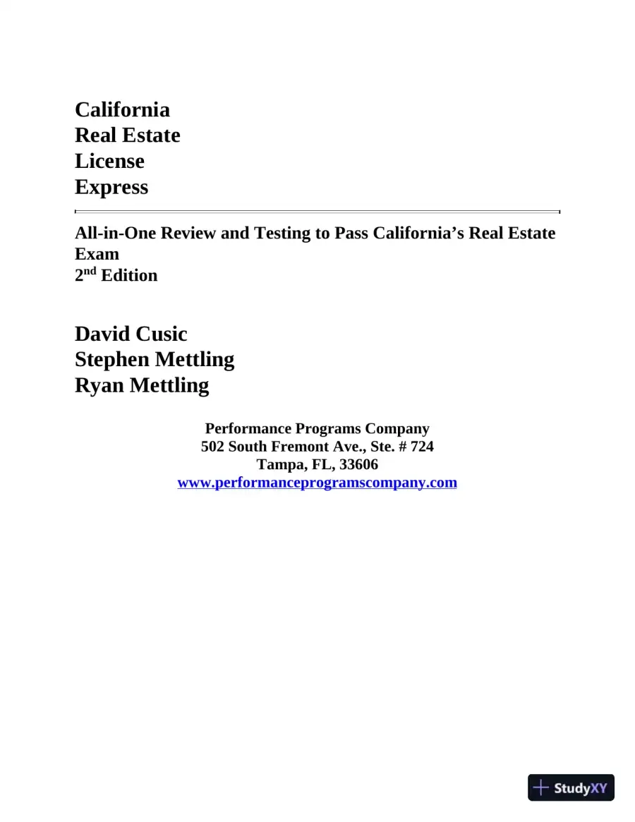 California Real Estate License Express: All-in-One Review and Testing (2020), page 3