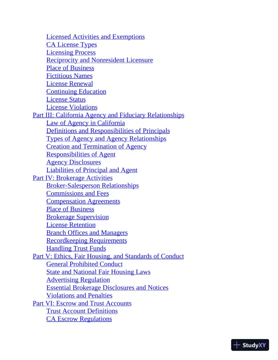California Real Estate License Express: All-in-One Review and Testing (2020), page 6