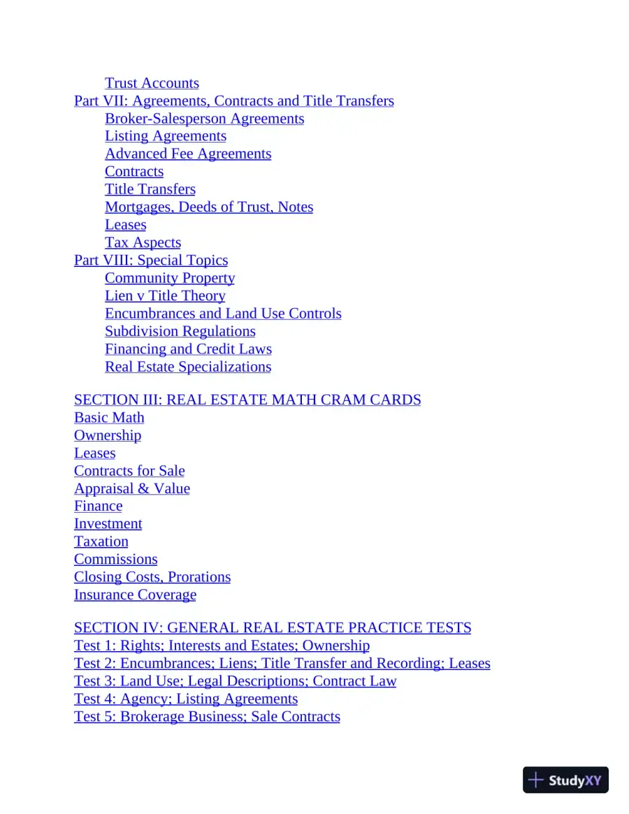 California Real Estate License Express: All-in-One Review and Testing (2020), page 7