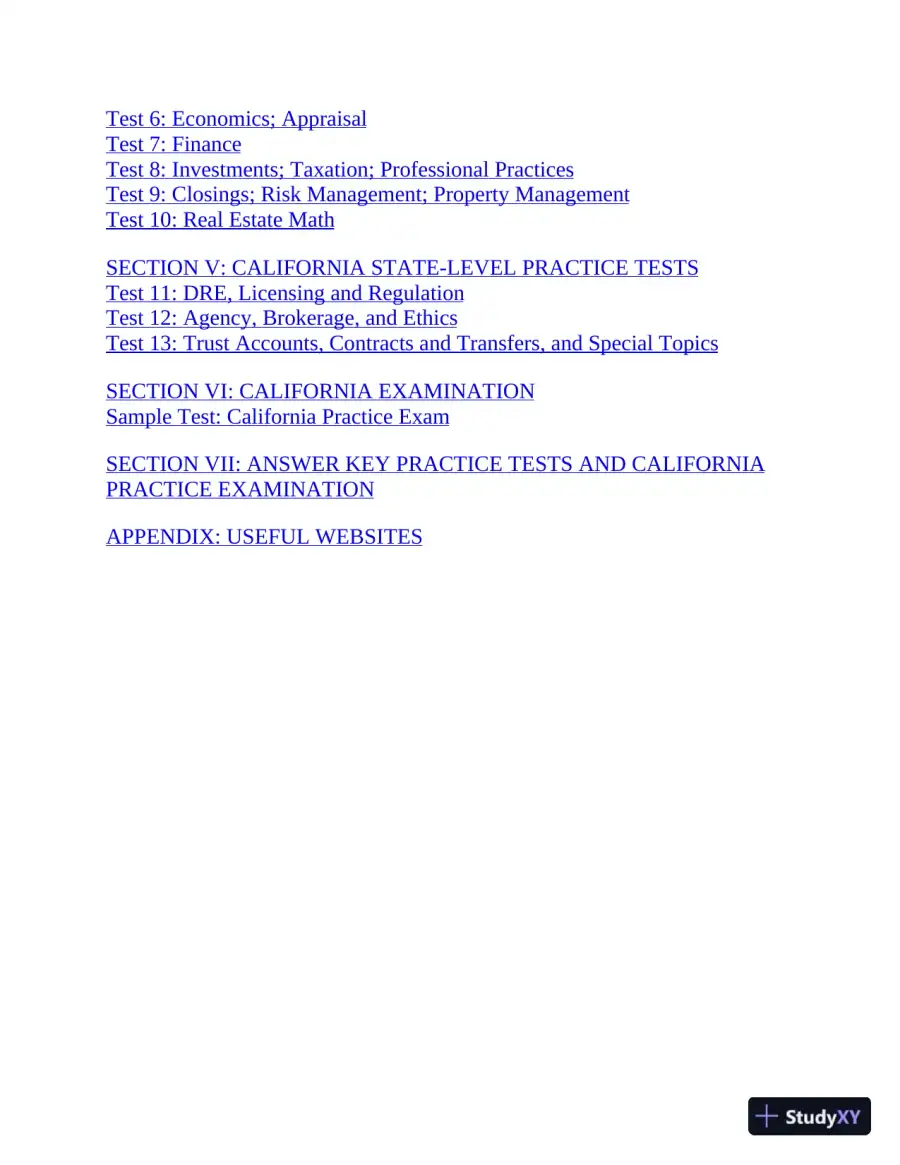 California Real Estate License Express: All-in-One Review and Testing (2020), page 8