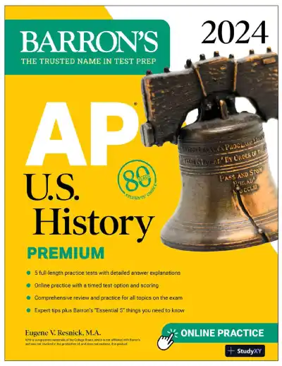 AP U.S. History Premium, 2024: 5 Practice Tests + Comprehensive Review + Online Practice (2023) - Page 1 preview image
