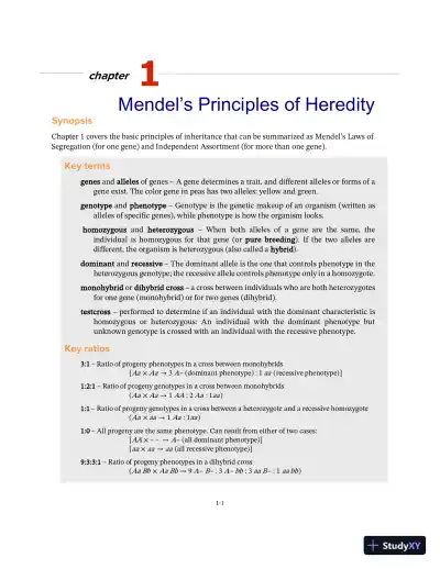 Solution Manual For Genetics: From Genes to Genomes,, 7th Edition - Page 1 preview image
