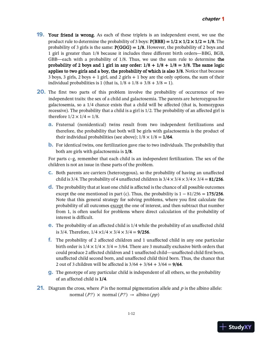 Solution Manual For Genetics: From Genes to Genomes,, 7th Edition, page 13
