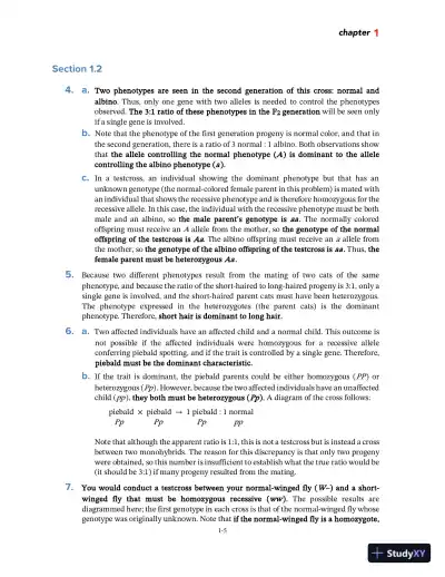 Solution Manual For Genetics: From Genes to Genomes,, 7th Edition - Page 6 preview image