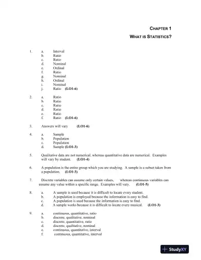Basic Statistics For Business And Economics, First Canadian Edition Solution Manual - Page 1 preview image