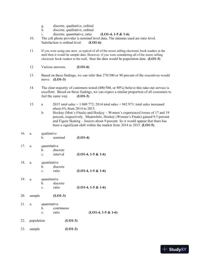 Basic Statistics For Business And Economics, First Canadian Edition Solution Manual - Page 3 preview image