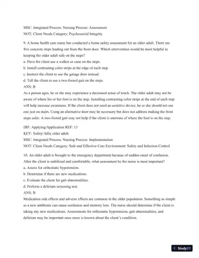 Test Bank For Medical-Surgical Nursing: Patient-Centered Collaborative Care (2 Volume Set), 8th Edition - Page 15 preview image