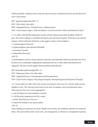 Test Bank For Medical-Surgical Nursing: Patient-Centered Collaborative Care (2 Volume Set), 8th Edition - Page 17 preview image