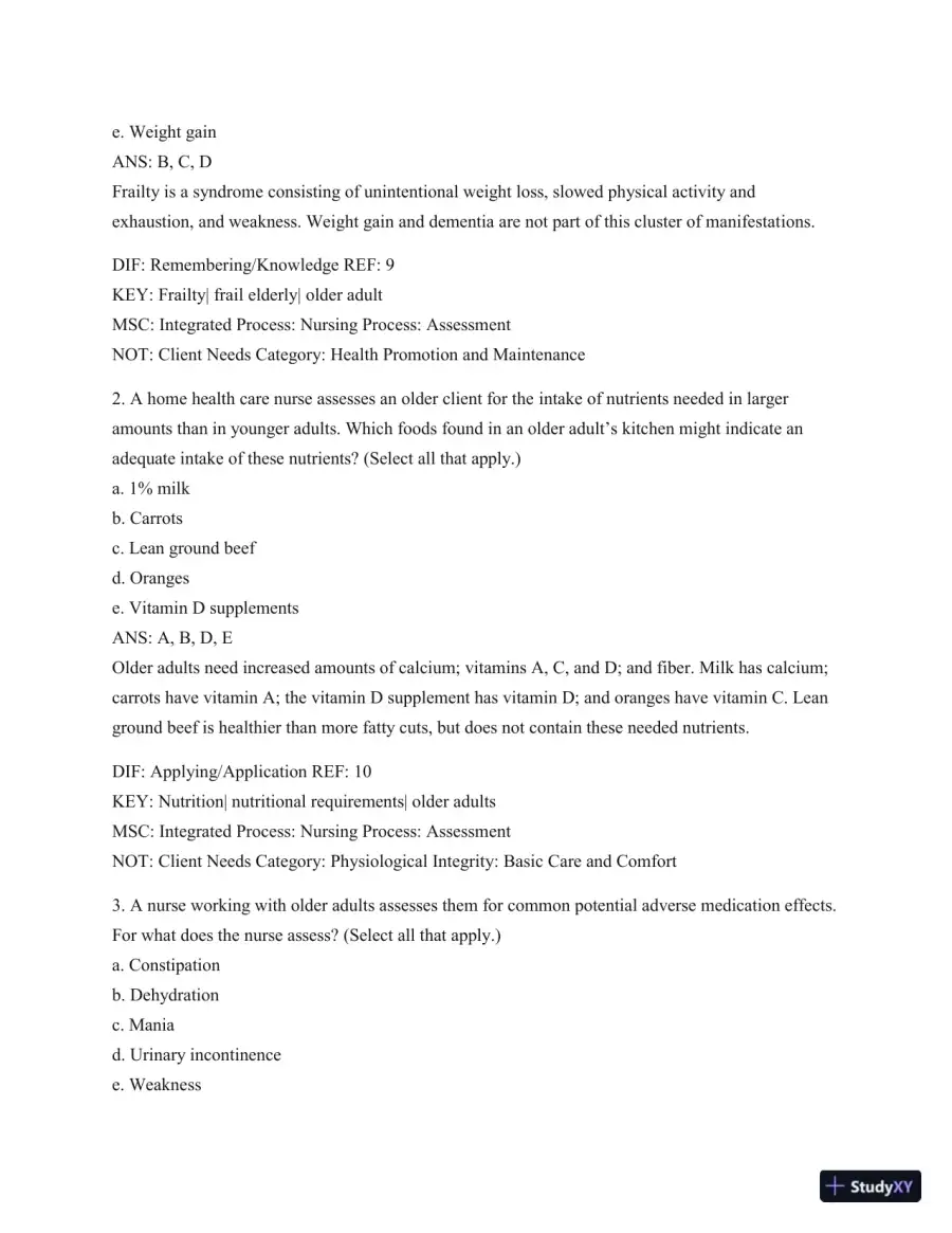 Test Bank For Medical-Surgical Nursing: Patient-Centered Collaborative Care (2 Volume Set), 8th Edition, page 19