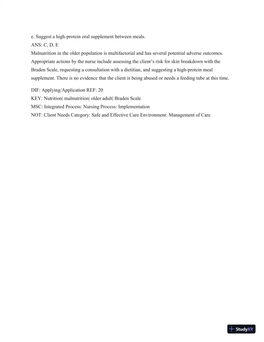 Test Bank For Medical-Surgical Nursing: Patient-Centered Collaborative Care (2 Volume Set), 8th Edition, page 22