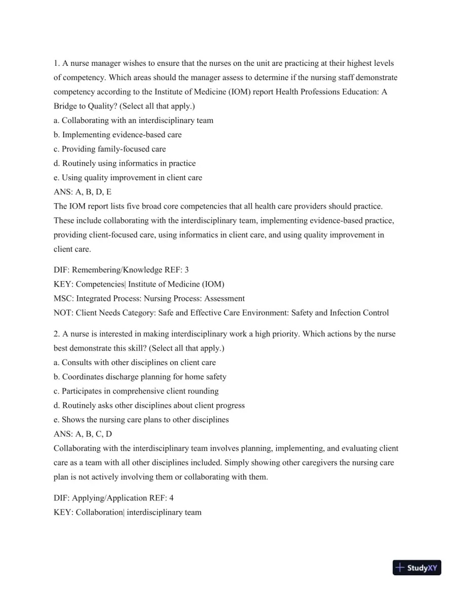Test Bank For Medical-Surgical Nursing: Patient-Centered Collaborative Care (2 Volume Set), 8th Edition, page 8
