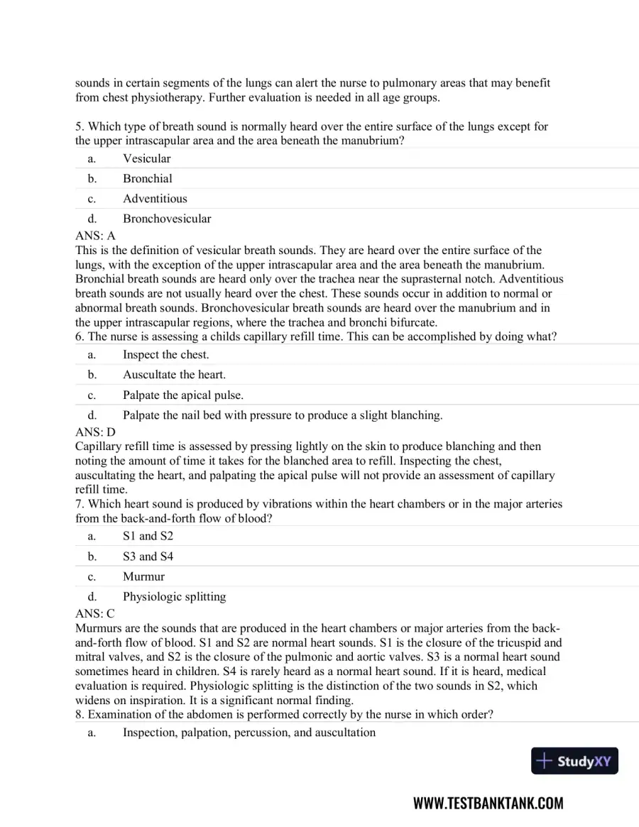 Pediatric Primary Care: Practice Guidelines for Nurses 3rd Edition Test Bank, page 12