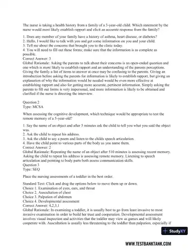 Pediatric Primary Care: Practice Guidelines for Nurses 3rd Edition Test Bank - Page 17 preview image