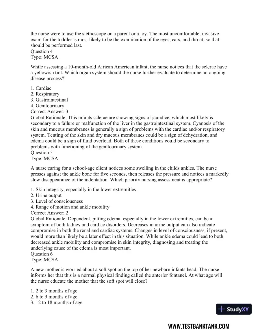 Pediatric Primary Care: Practice Guidelines for Nurses 3rd Edition Test Bank, page 18