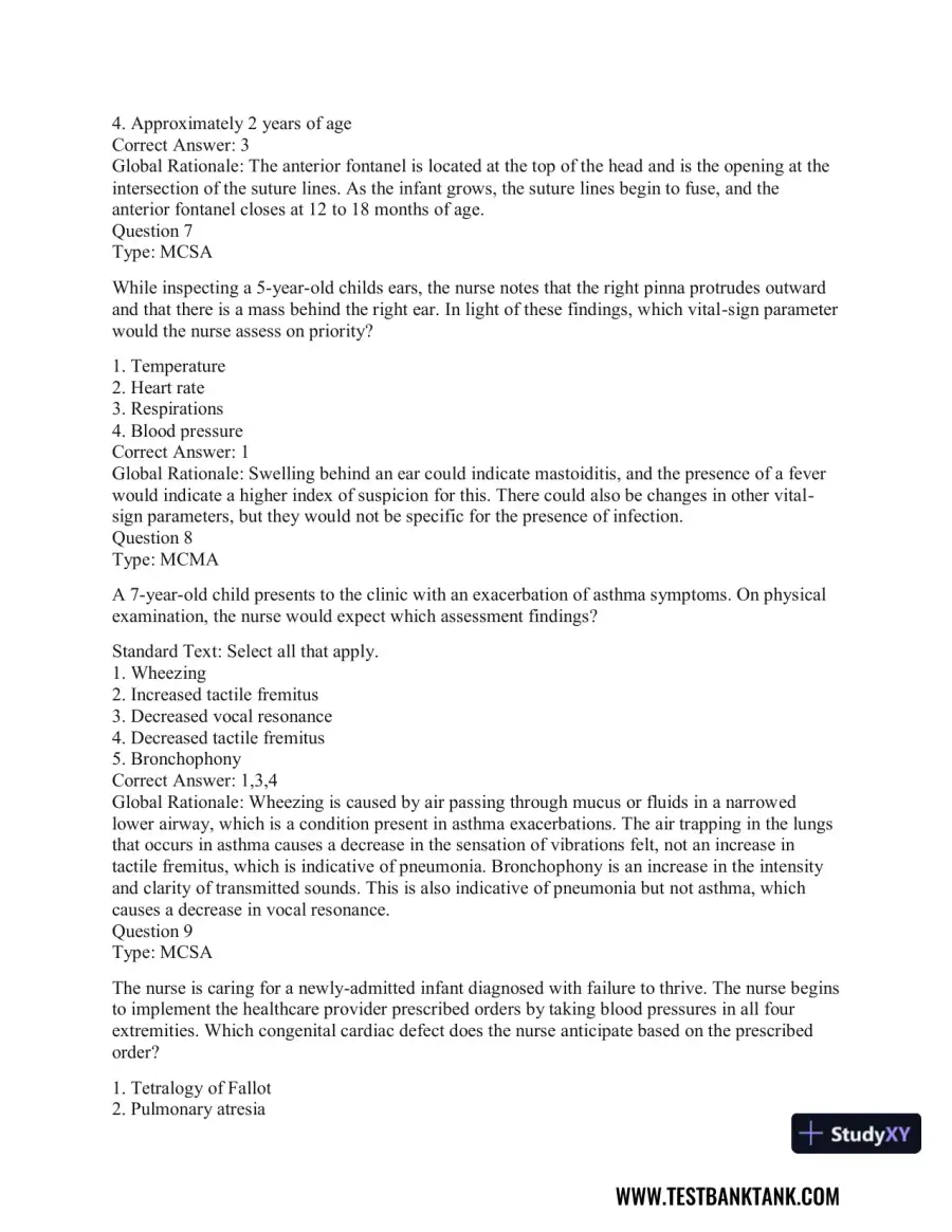 Pediatric Primary Care: Practice Guidelines for Nurses 3rd Edition Test Bank, page 19
